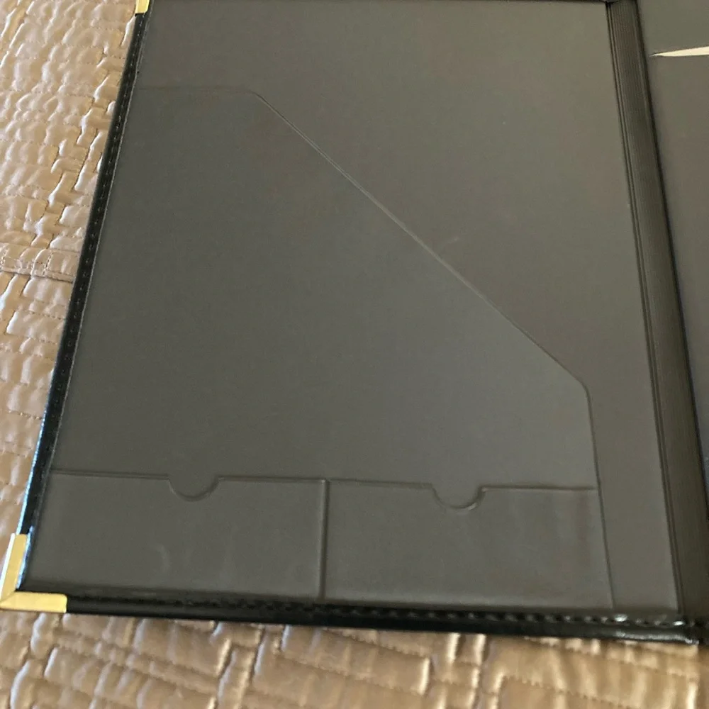 Black notepad holder with Gold Accents